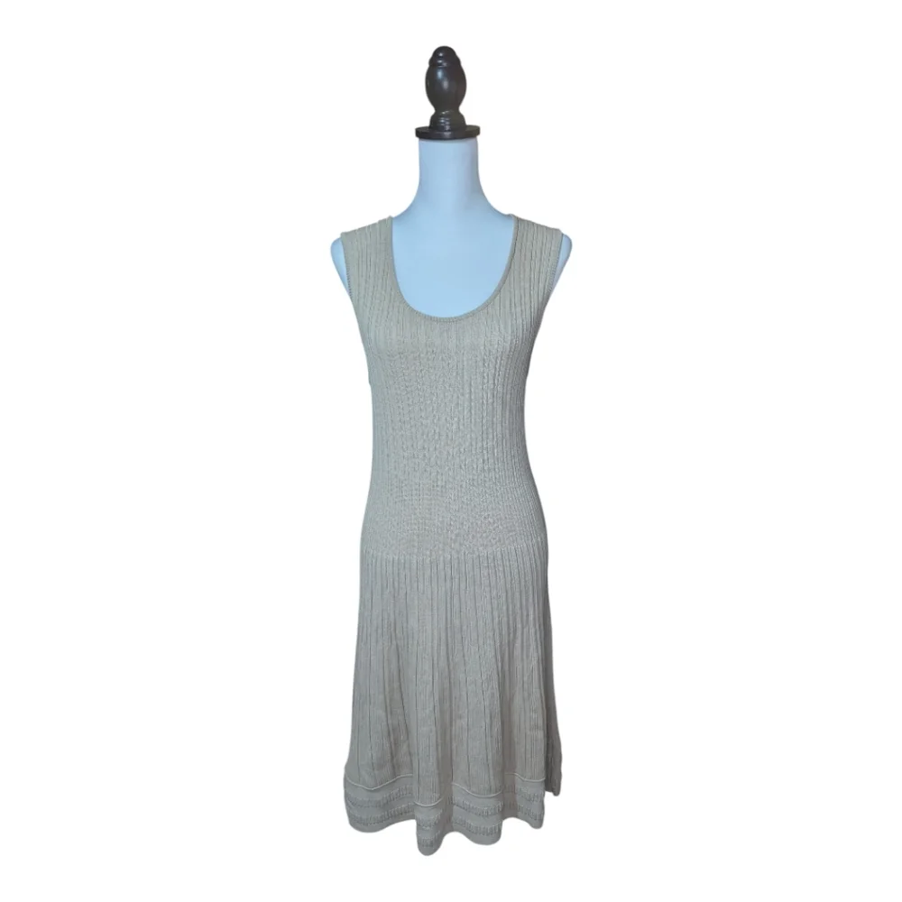 Tory Burch Sleeveless Knit Ribbed Sweater Dress Size Large